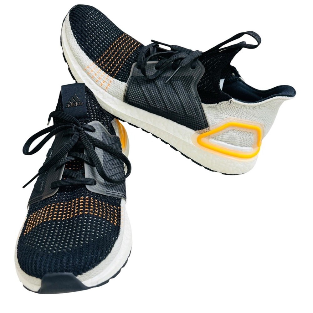 Adidas Ultraboost 19 Men’s 9.5 Black White Orange Boost Running Shoes G27514